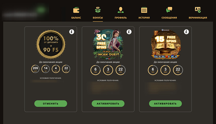 Бонусные предложения